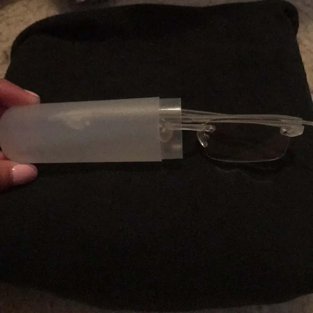 Eyeglass Readers +1.00 Clear Case Rectangle Frame with Case LIKE NEW
